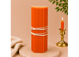 Оранжевые свечи восковые №40 - 100 штук